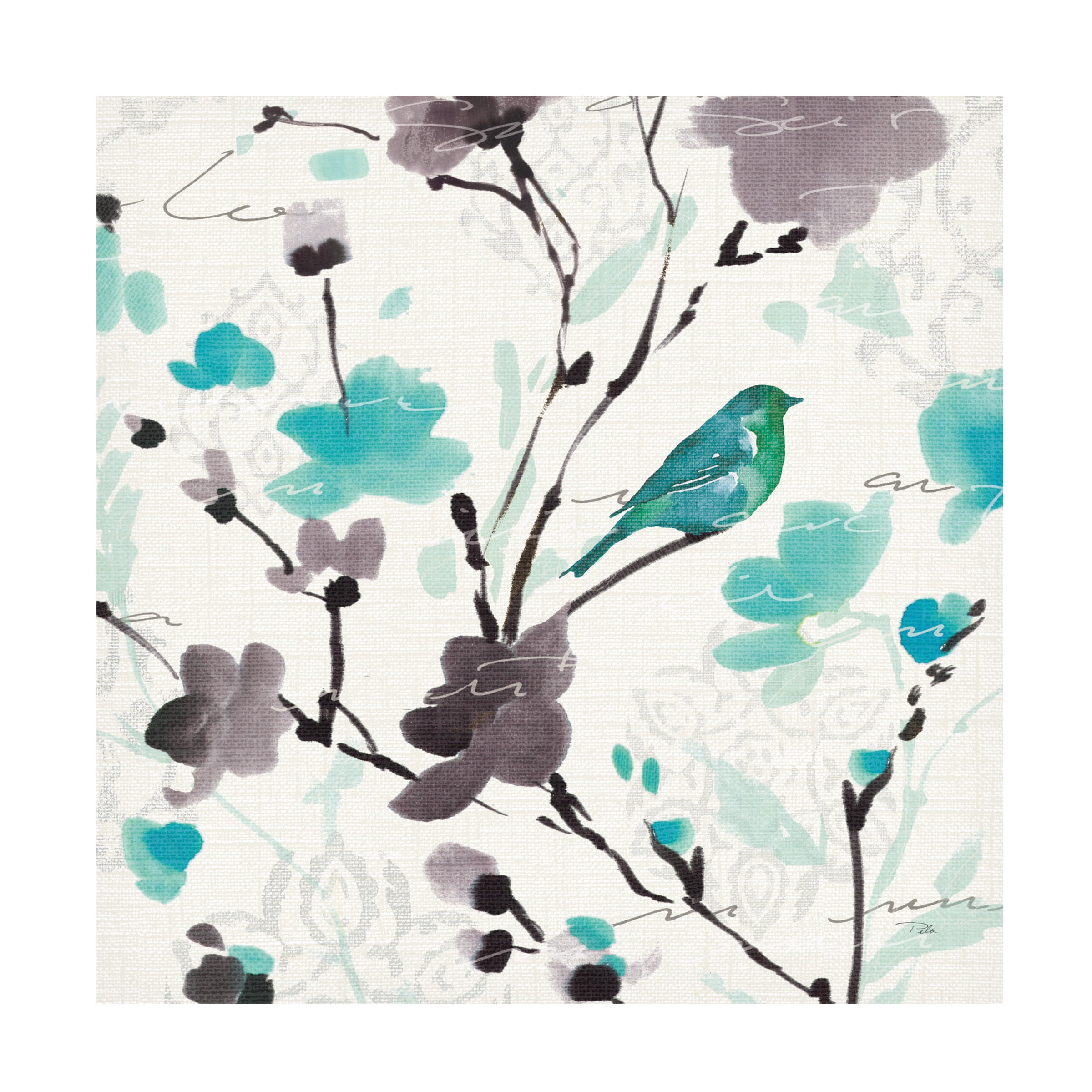 Trademark Fine Art 'Flowing II Teal and Grey' Canvas Art by Pela