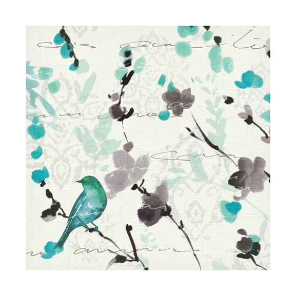 Trademark Fine Art 'Flowing III Teal and Grey' Canvas Art by Pela