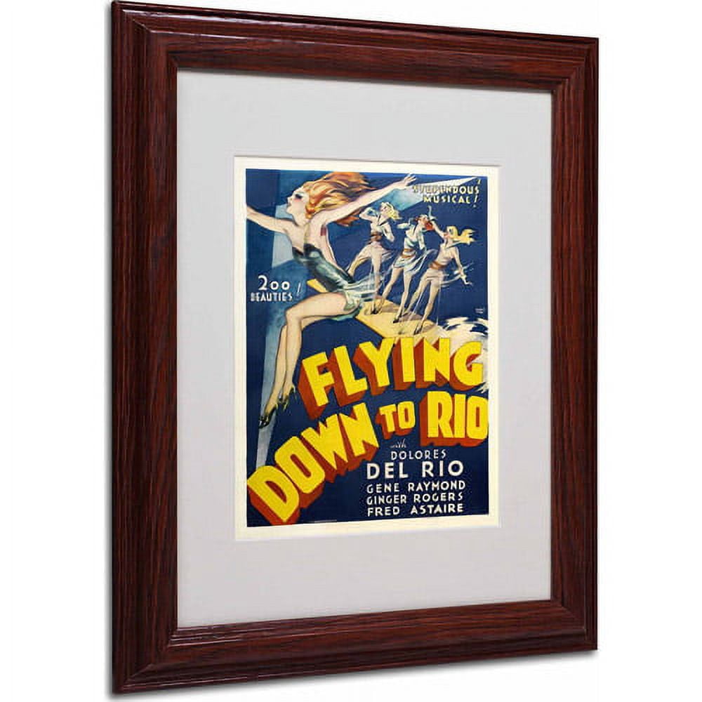 Trademark Fine Art "Flying Down to Rio" Matted Framed Art by Vintage Apple Collection, Wood Frame
