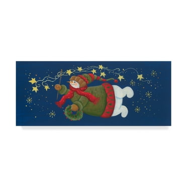 Trademark Fine Art 'Flying Snowman' Canvas Art by Beverly Johnston