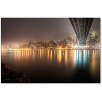 Trademark Fine Art "Fog Under the Queensborough Bridge - Midtown" Canvas Art by David Ayash