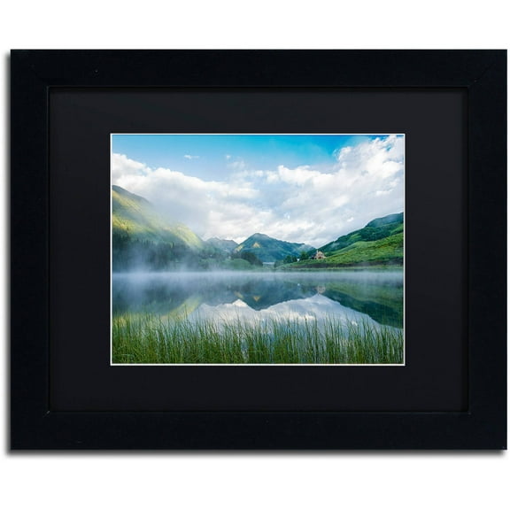 Trademark Fine Art "Fog in the Mirror" Canvas Art by Michael Blanchette Photography Black Matte, Black Frame