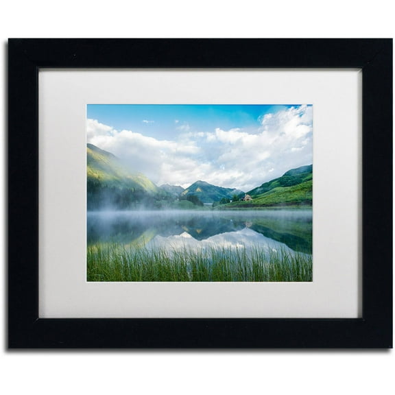 Trademark Fine Art "Fog in the Mirror" Canvas Art by Michael Blanchette Photography White Matte, Black Frame