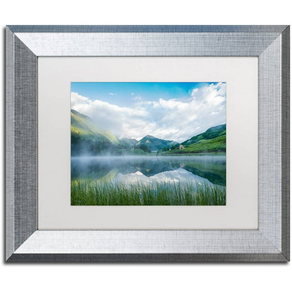 Trademark Fine Art "Fog in the Mirror" Canvas Art by Michael Blanchette Photography White Matte, Silver Frame