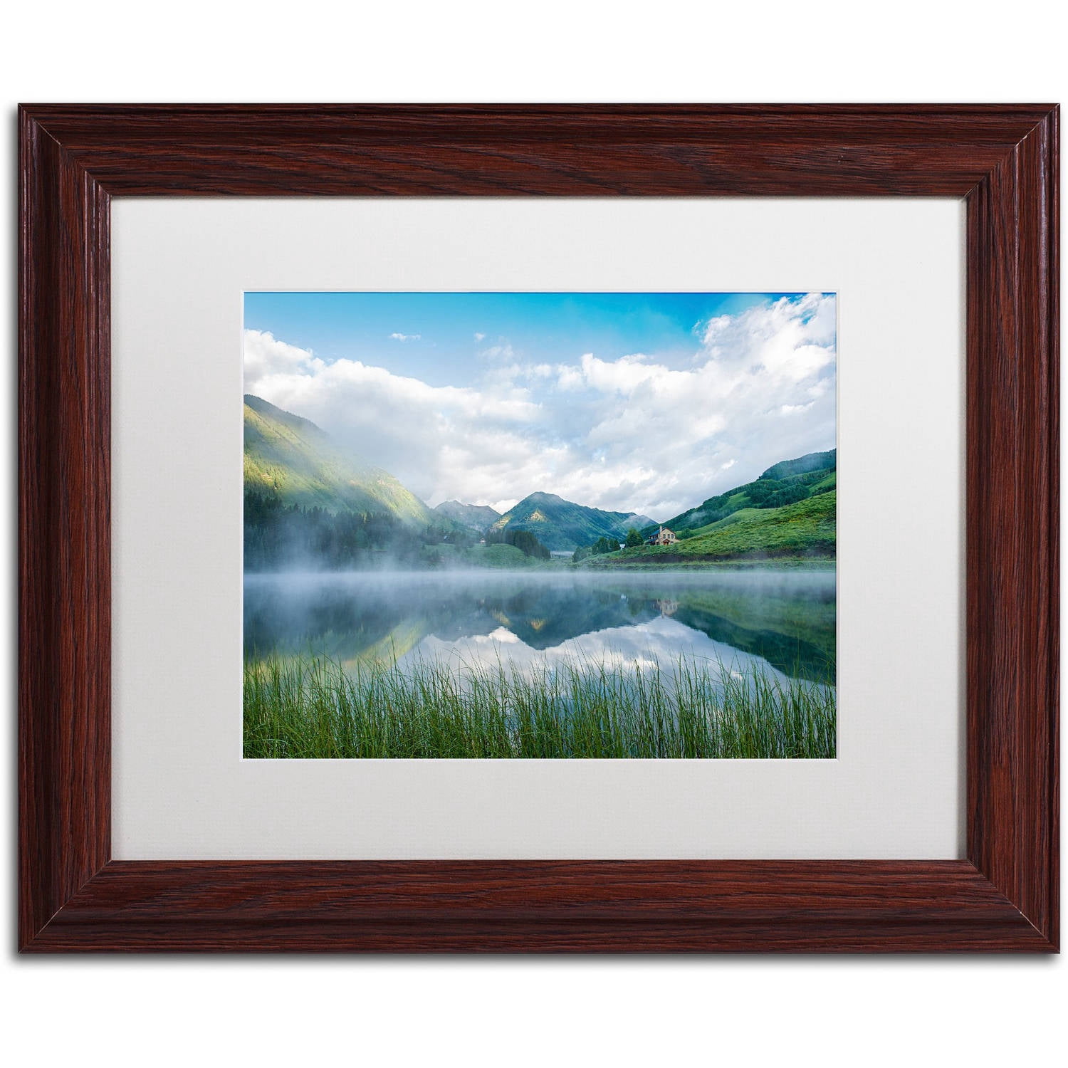 Trademark Fine Art "Fog in the Mirror" Canvas Art by Michael Blanchette Photography White Matte, Wood Frame