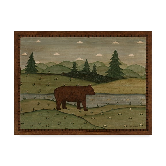 Trademark Fine Art 'Folk Bear' Canvas Art by Robin Betterley