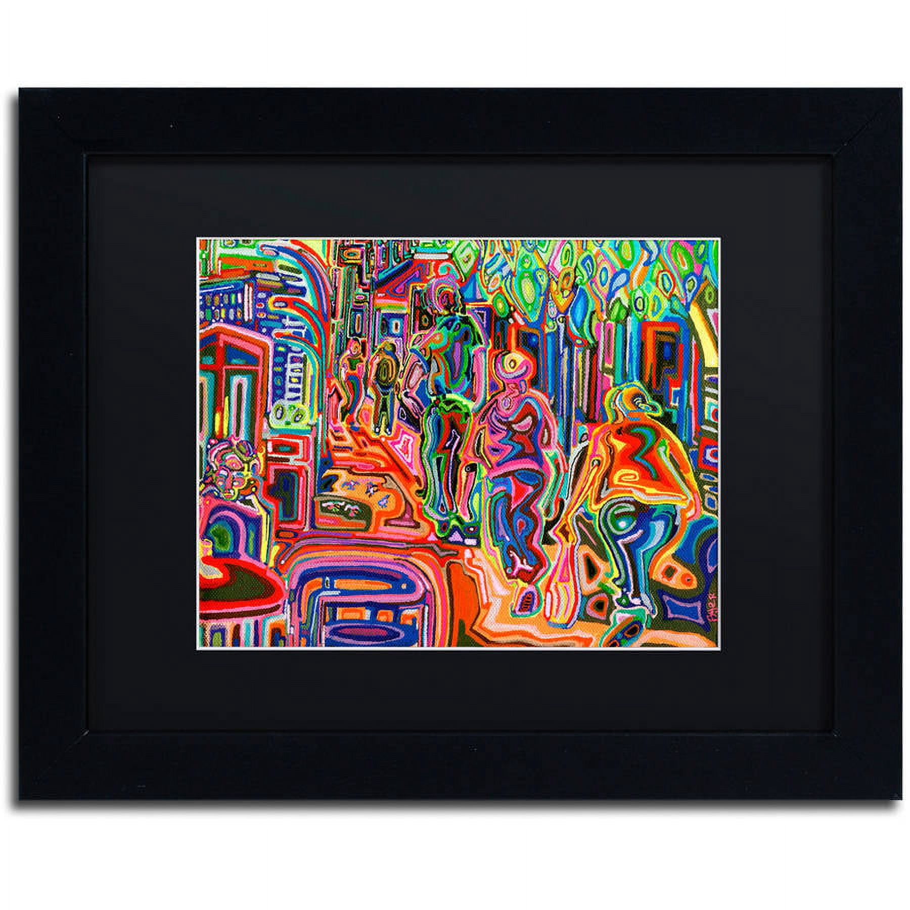 Trademark Fine Art "Folk" Canvas Art by Josh Byer, Black Matte, Black Frame