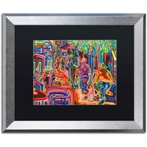 Trademark Fine Art "Folk" Canvas Art by Josh Byer, Black Matte, Silver Frame