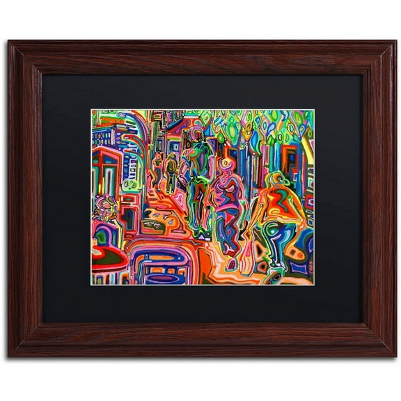 Trademark Fine Art "Folk" Canvas Art by Josh Byer, Black Matte, Wood Frame