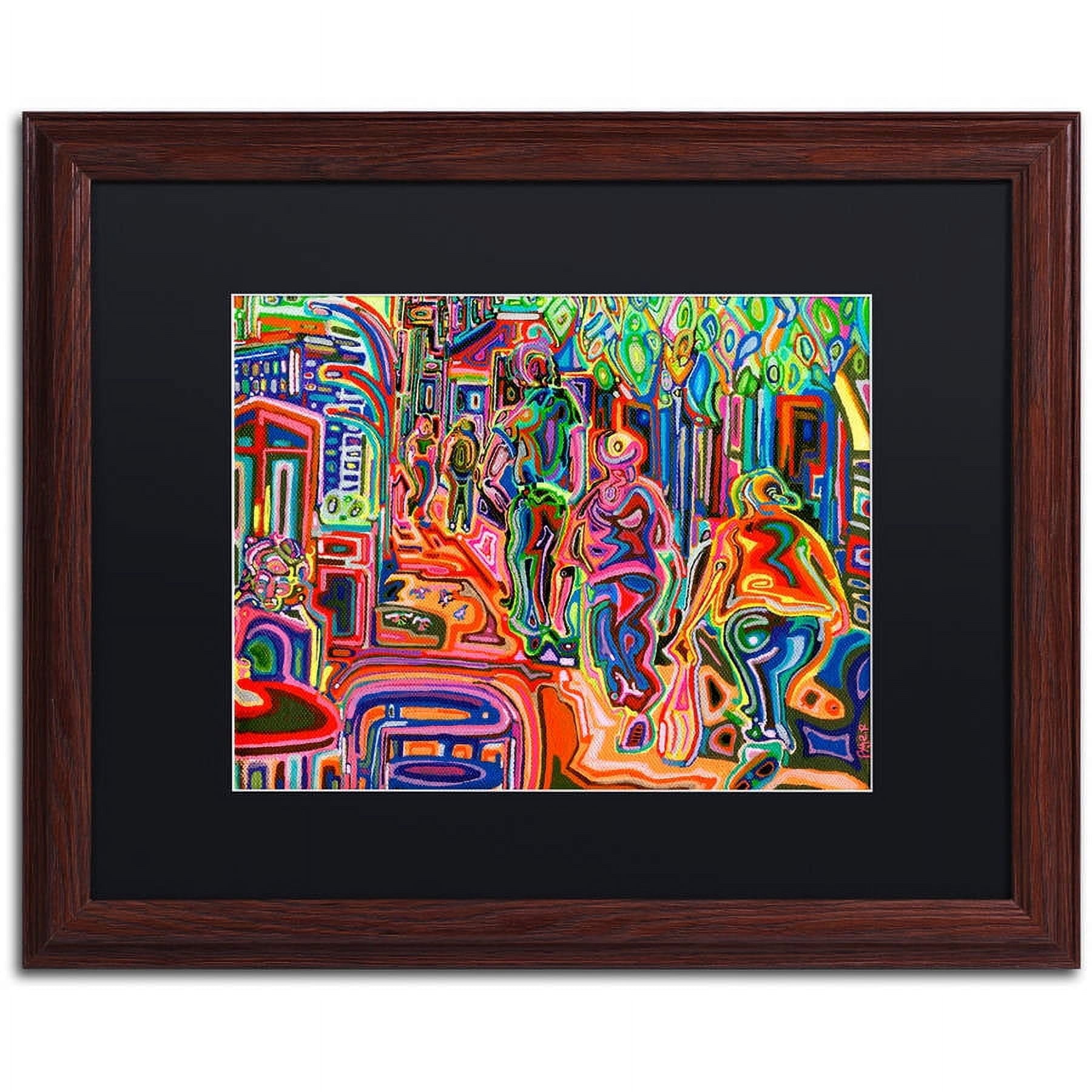 Trademark Fine Art "Folk" Canvas Art by Josh Byer, Black Matte, Wood Frame