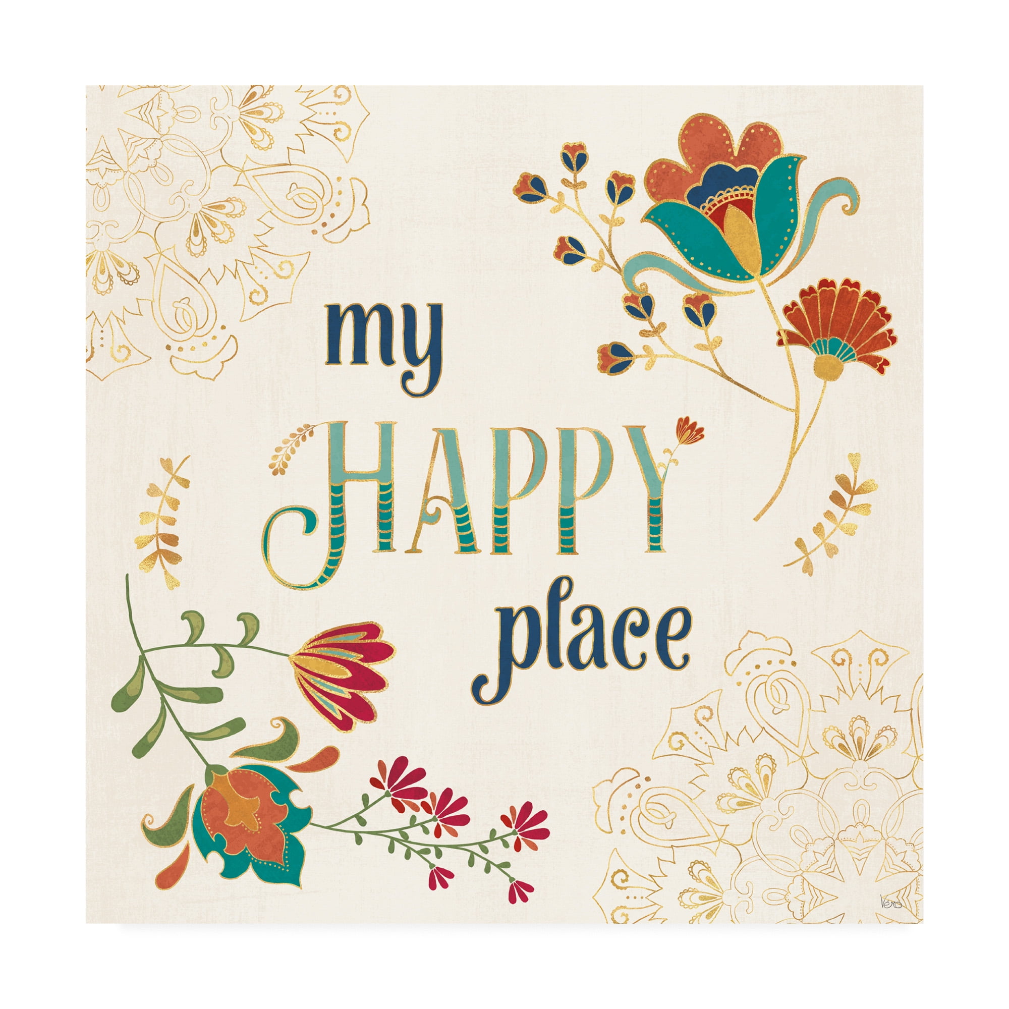 Trademark Fine Art 'Folk Floral 4' Canvas Art by Veronique Charron