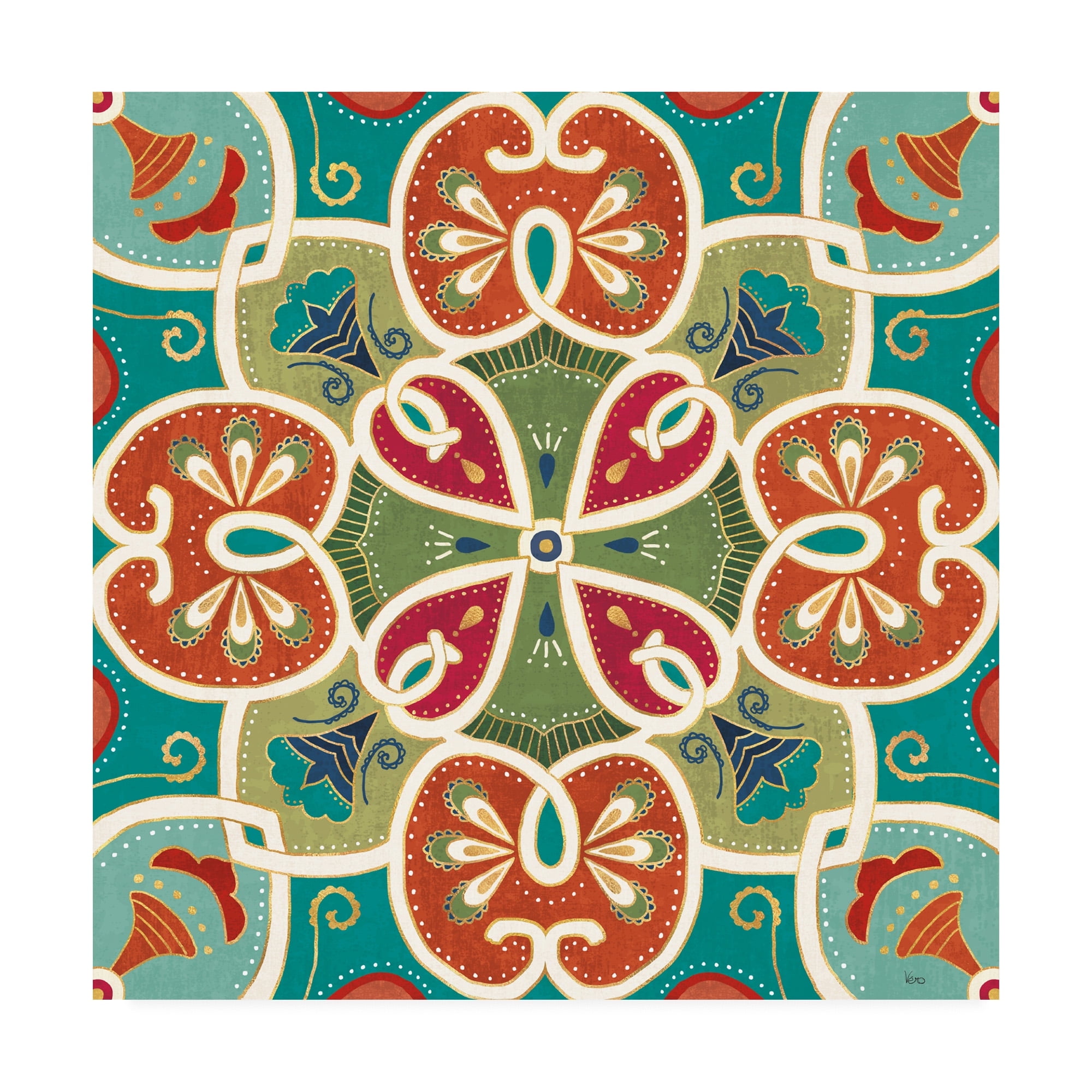 Trademark Fine Art 'Folk Floral 6' Canvas Art by Veronique Charron