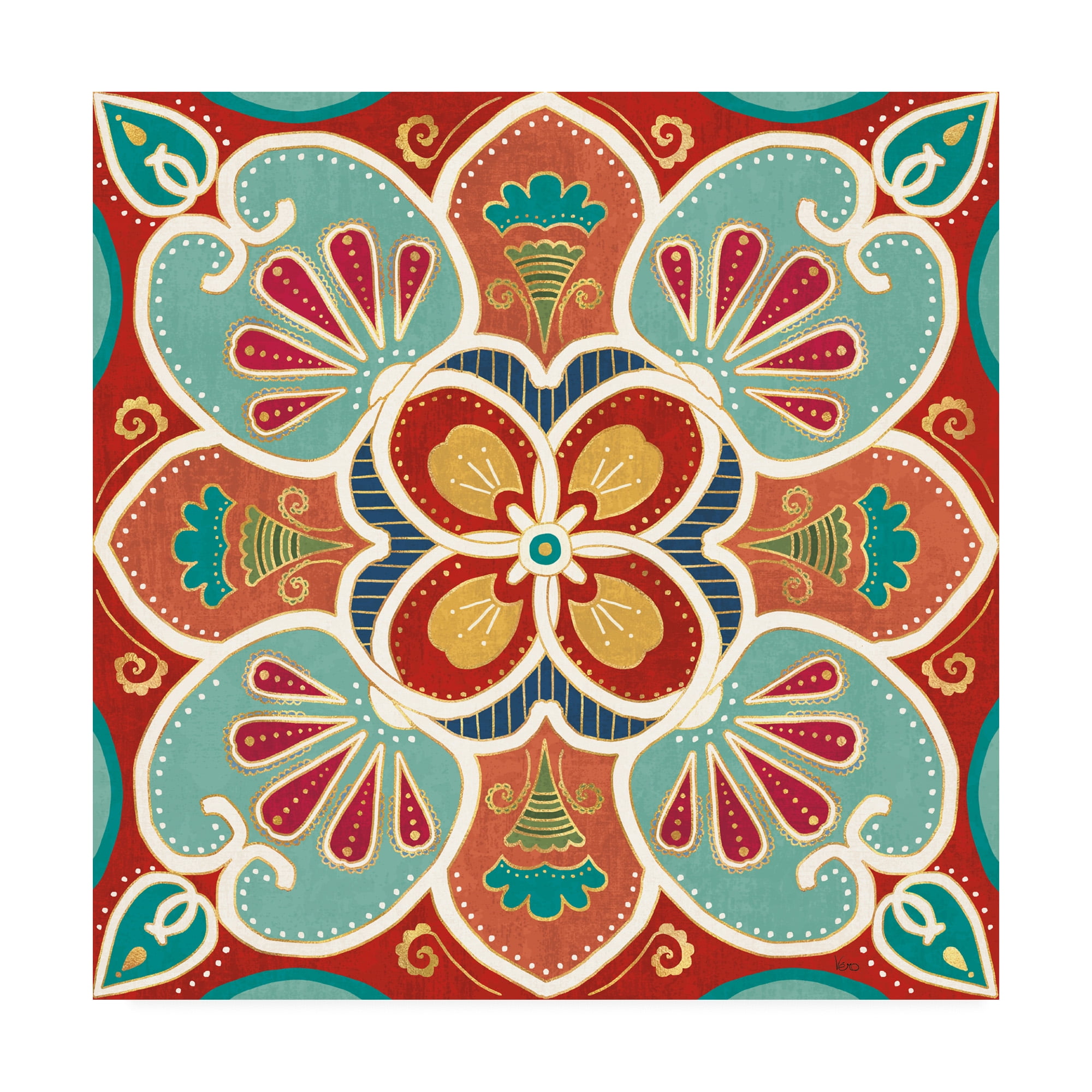 Trademark Fine Art 'Folk Floral 7' Canvas Art by Veronique Charron