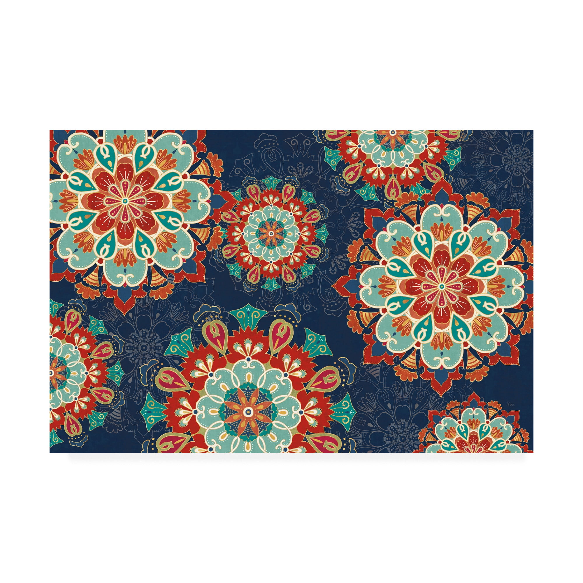 Trademark Fine Art 'Folk Floral 8 Dark' Canvas Art by Veronique Charron