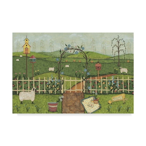 Trademark Fine Art 'Folk Garden' Canvas Art by Robin Betterley