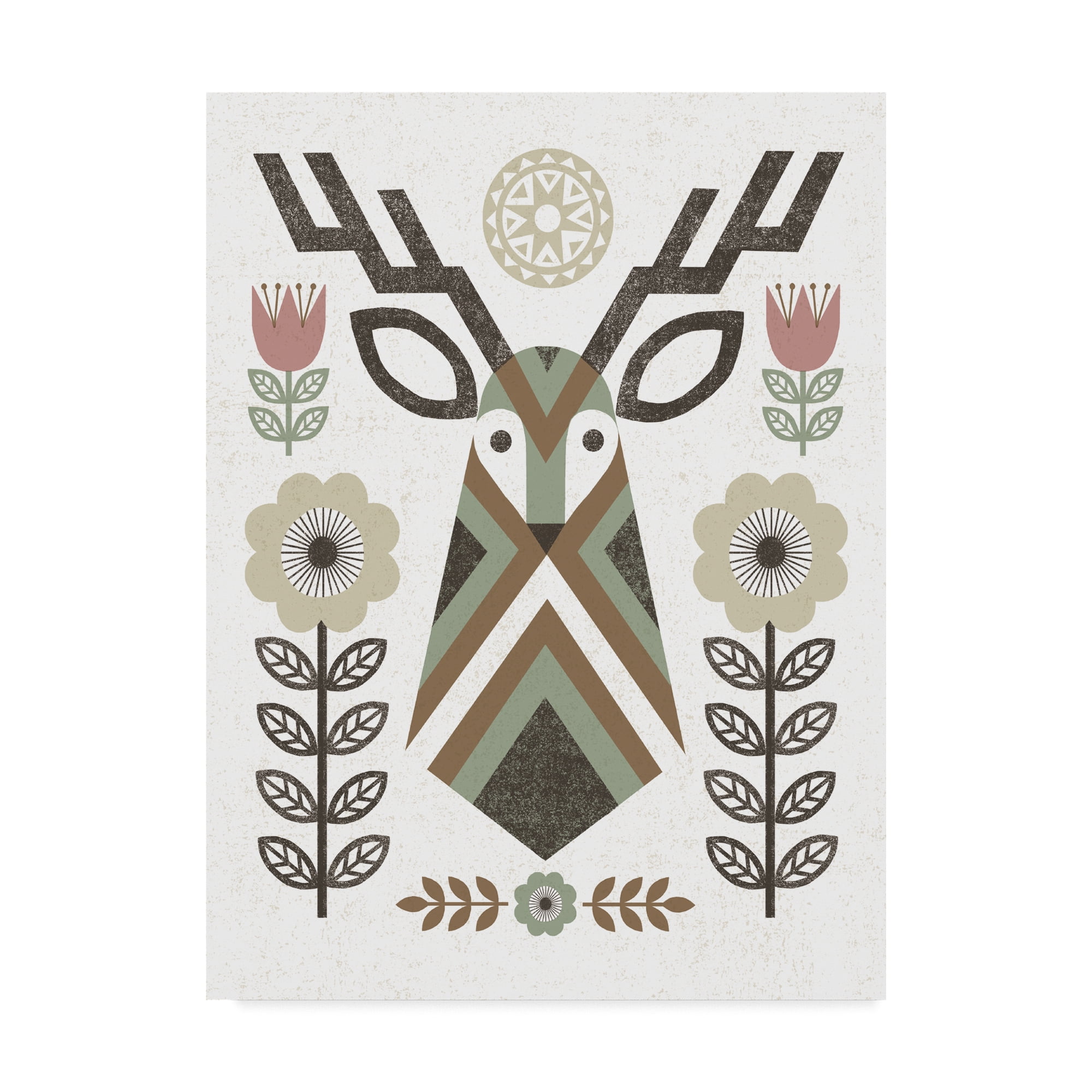 Trademark Fine Art 'Folk Lodge Deer II Hygge' Canvas Art by Michael Mullan