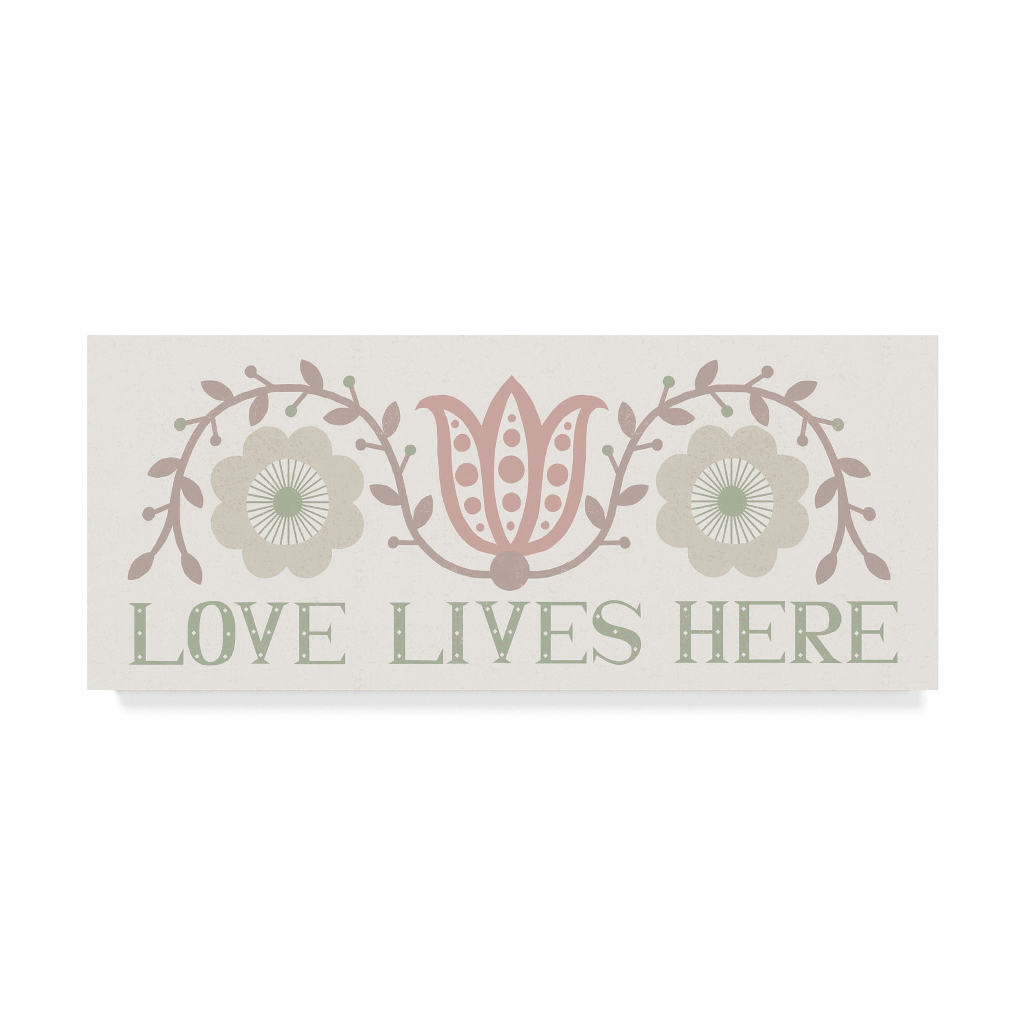 Trademark Fine Art 'Folk Lodge Love Lives Here Hygge' Canvas Art by Michael Mullan