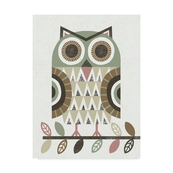 Trademark Fine Art 'Folk Lodge Owl v2 Hygge' Canvas Art by Michael Mullan