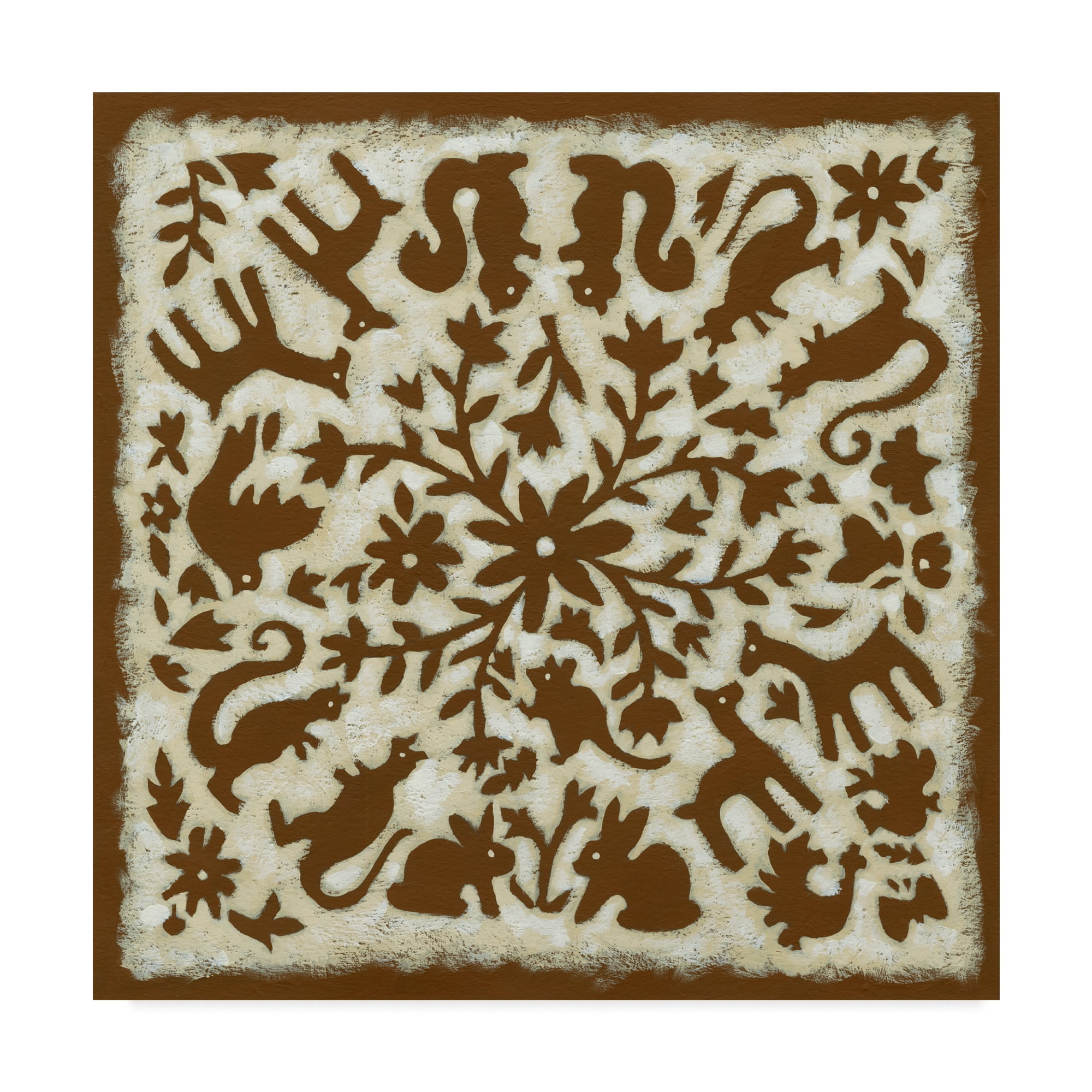 Trademark Fine Art 'Folk Story in Brown' Canvas Art by Chariklia Zarris