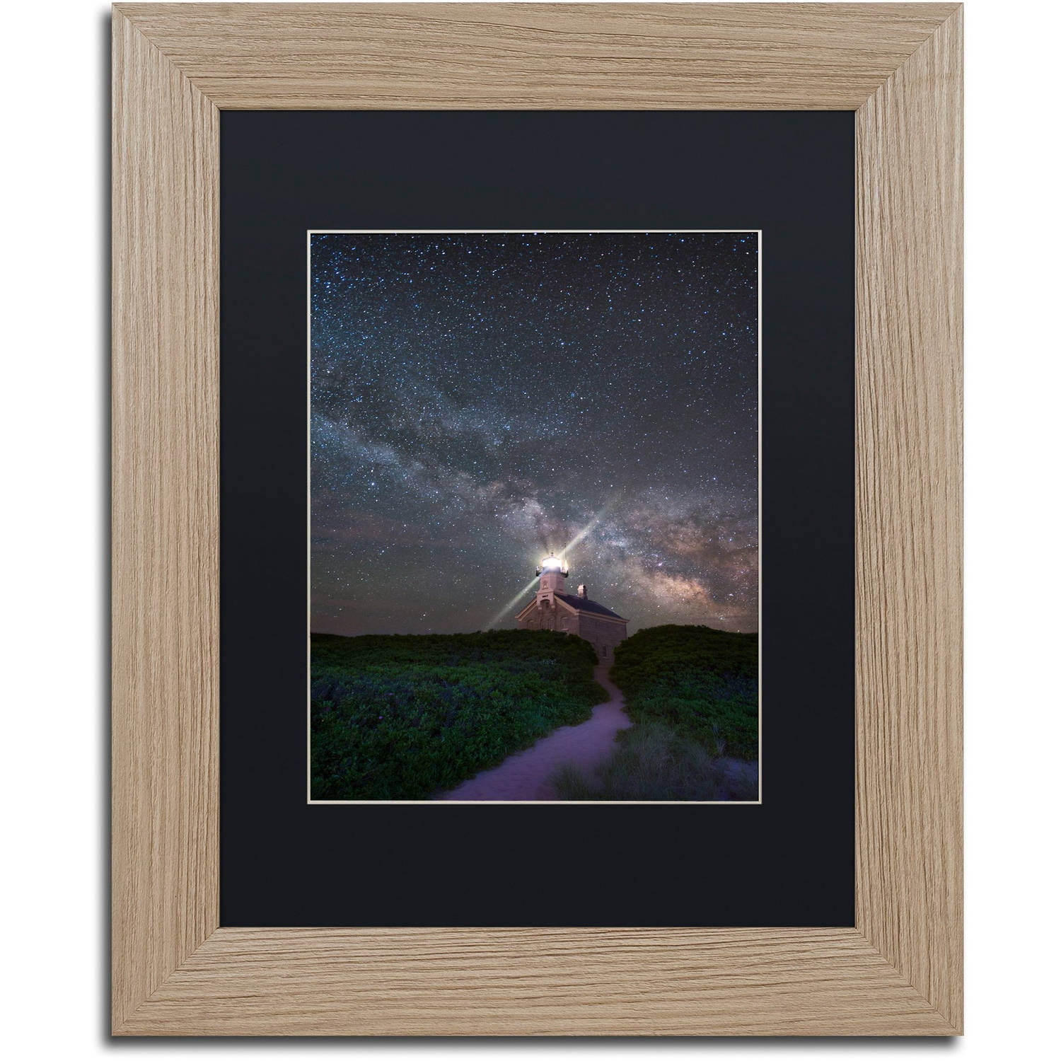 Trademark Fine Art "Follow the Light" Canvas Art by Michael Blanchette Photography Black Matte, Birch Frame