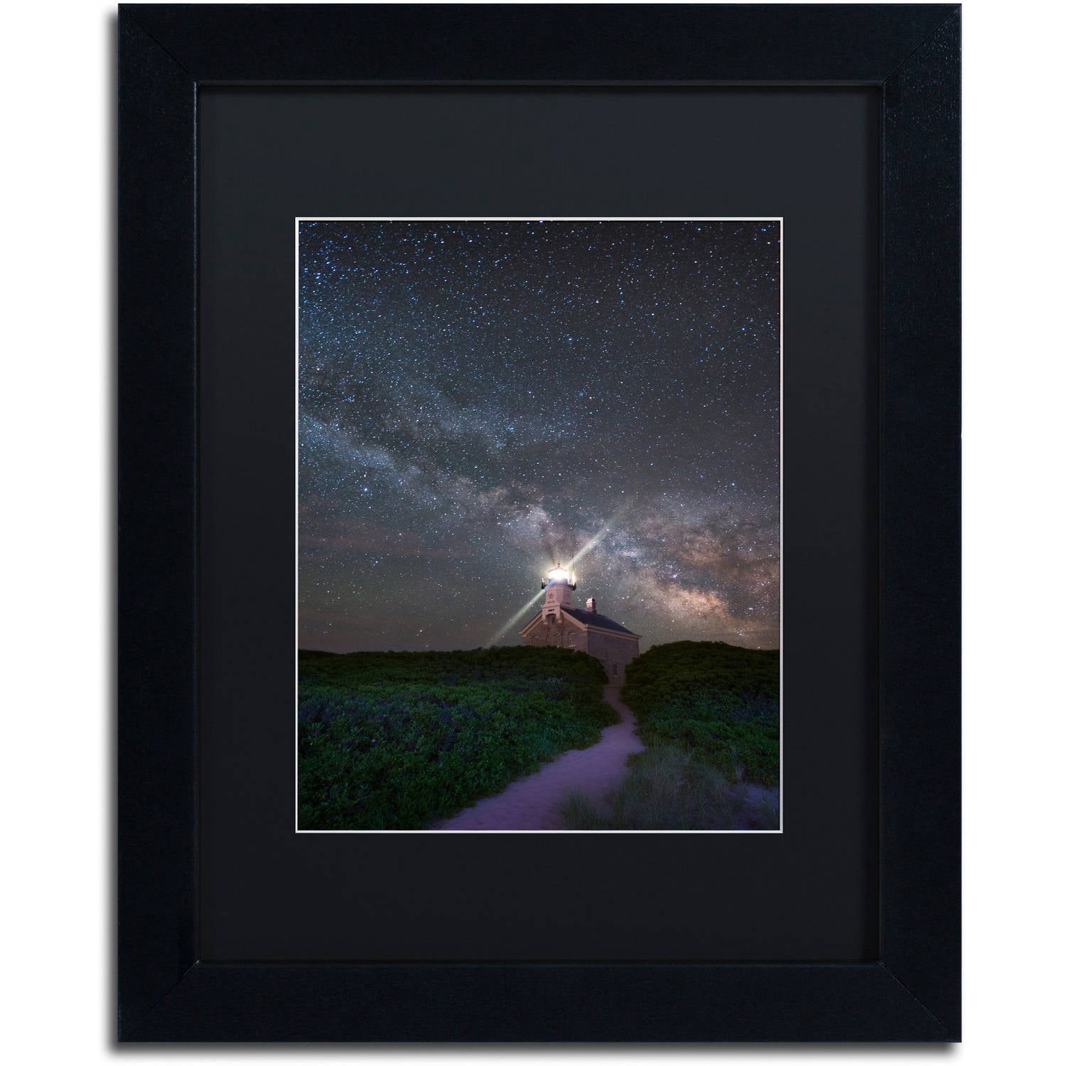 Trademark Fine Art "Follow the Light" Canvas Art by Michael Blanchette Photography Black Matte, Black Frame