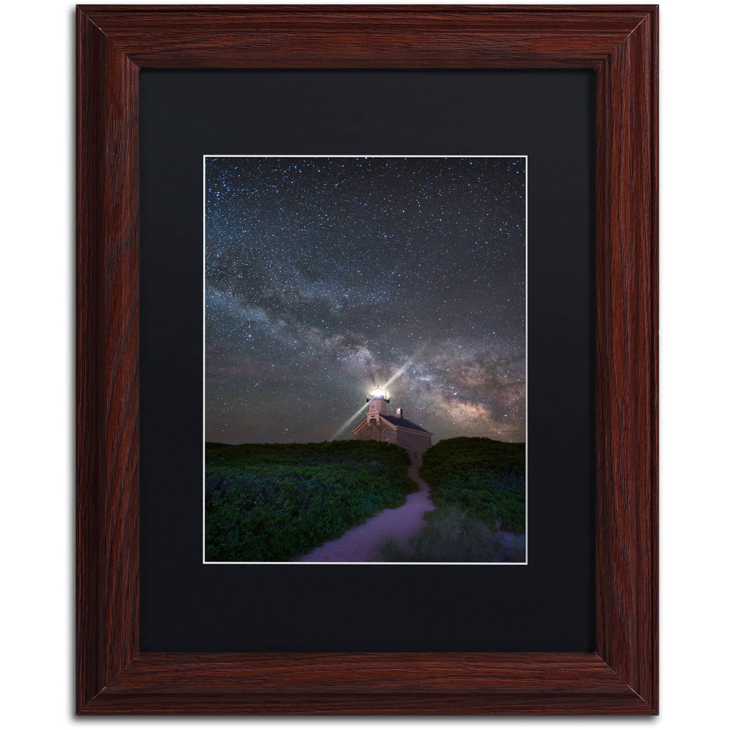 Trademark Fine Art "Follow the Light" Canvas Art by Michael Blanchette Photography Black Matte, Wood Frame