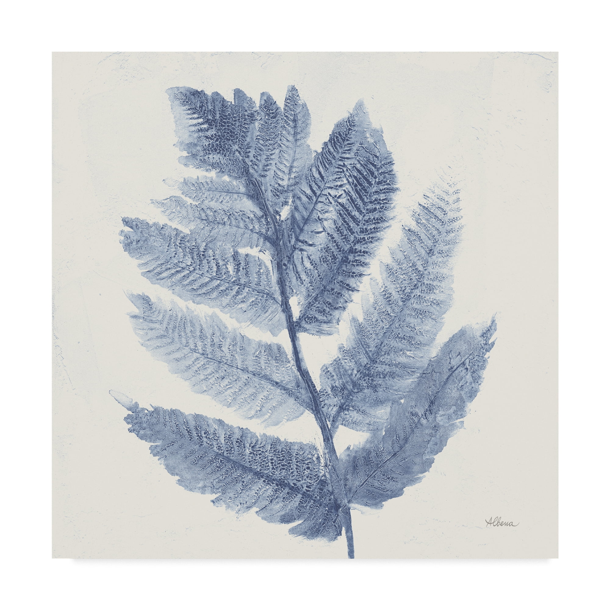 Trademark Fine Art 'Forest Ferns I Blue' Canvas Art by Albena Hristova