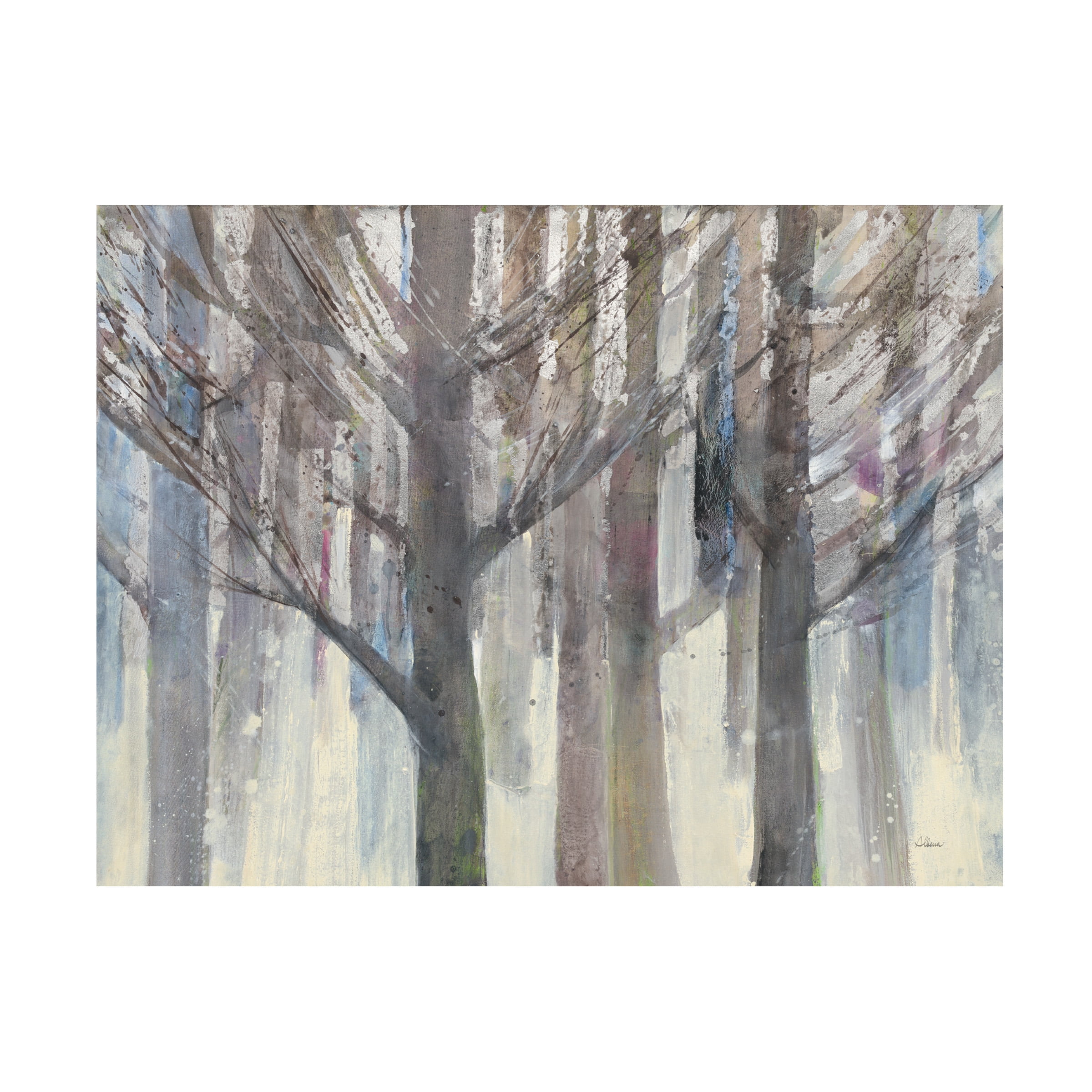 Trademark Fine Art 'Forest Light Gray Trees' Canvas Art by Albena Hristova