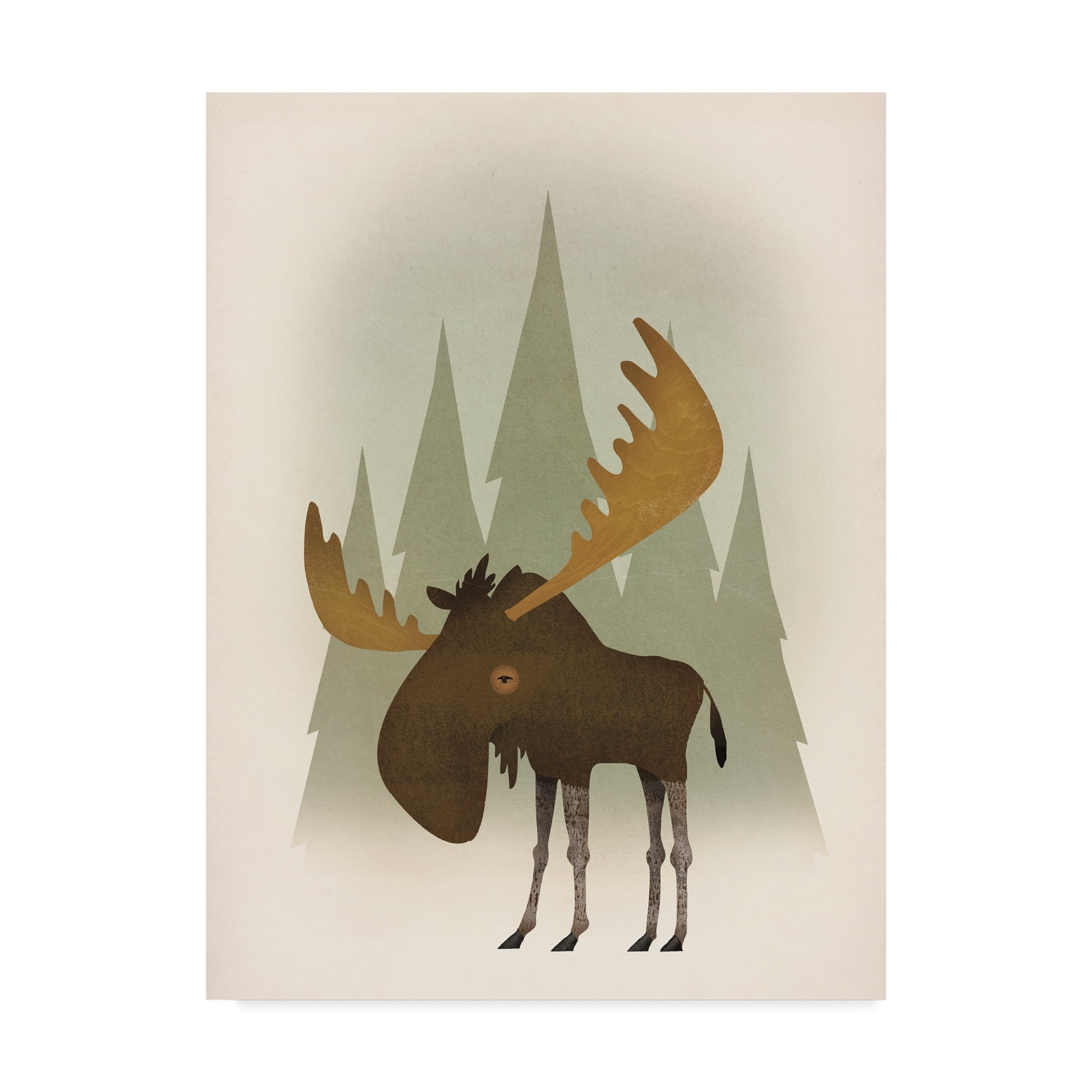 Trademark Fine Art 'Forest Moose' Canvas Art by Ryan Fowler