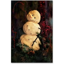 Trademark Fine Art "Forest Snowman" Canvas Art by Lois Bryan