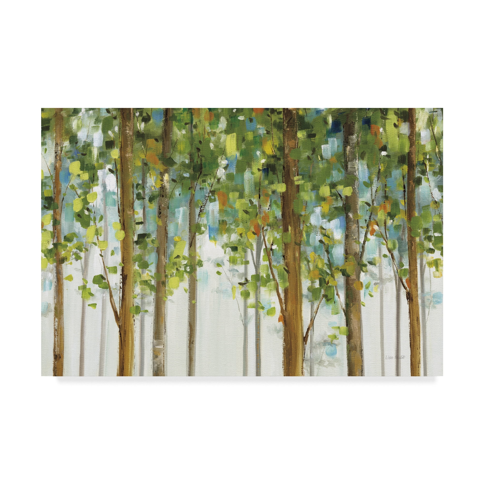 Large Green and Brown Forest Landscape Canvas Print