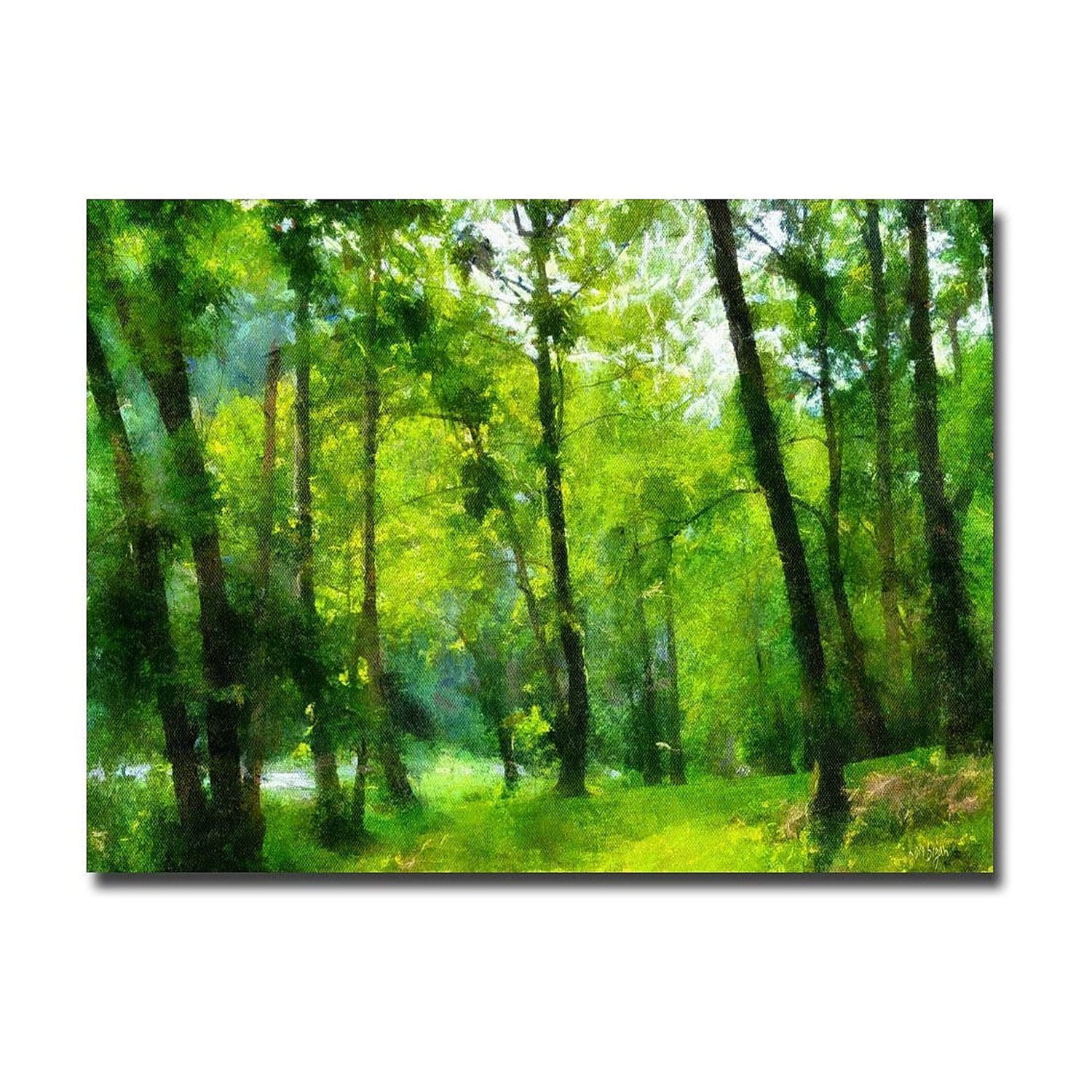 Spring Forest Walk Green Canvas Landscape Art