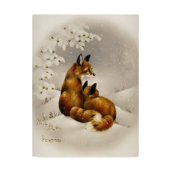 Trademark Fine Art 'Forever Foxes' Canvas Art by Peggy Harris