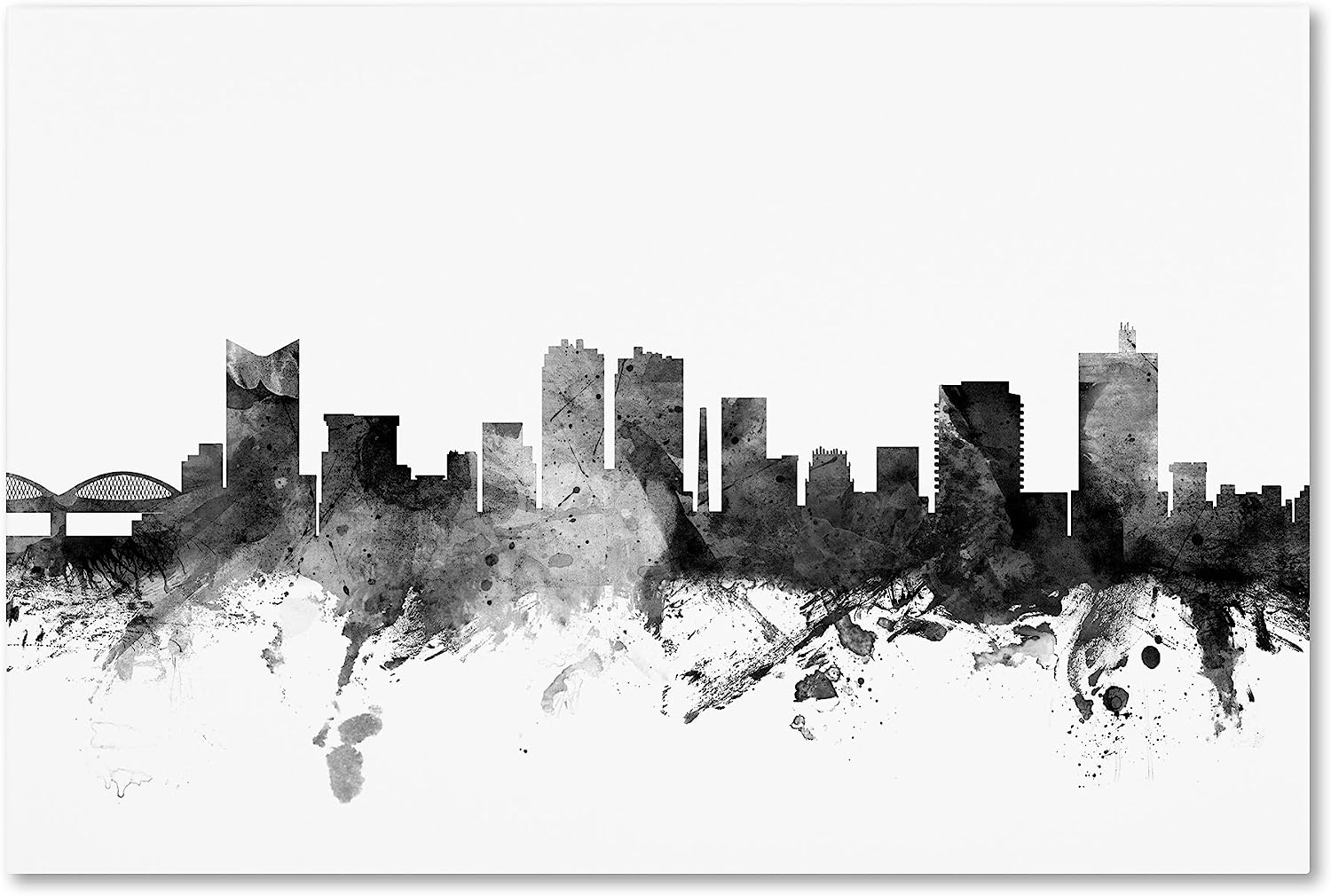 Trademark Fine Art "Fort Worth Texas Skyline B&W" Canvas Art by Michael