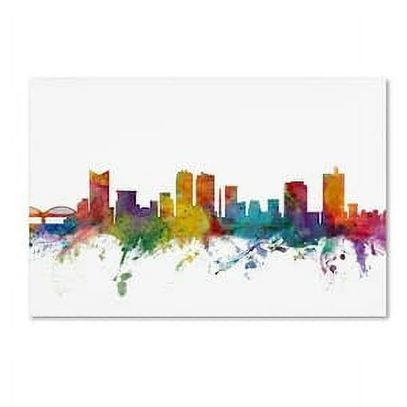 Trademark Fine Art "Fort Worth Texas Skyline" Canvas Art by Michael Tompsett