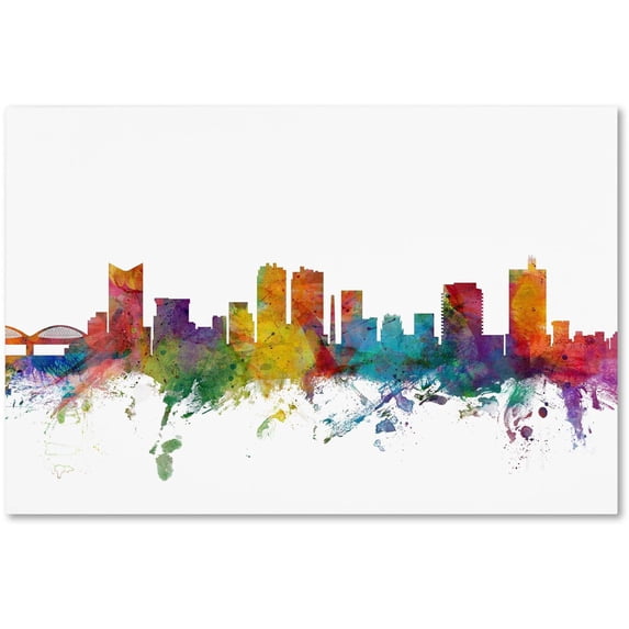 Trademark Fine Art "Fort Worth Texas Skyline" Canvas Art by Michael Tompsett
