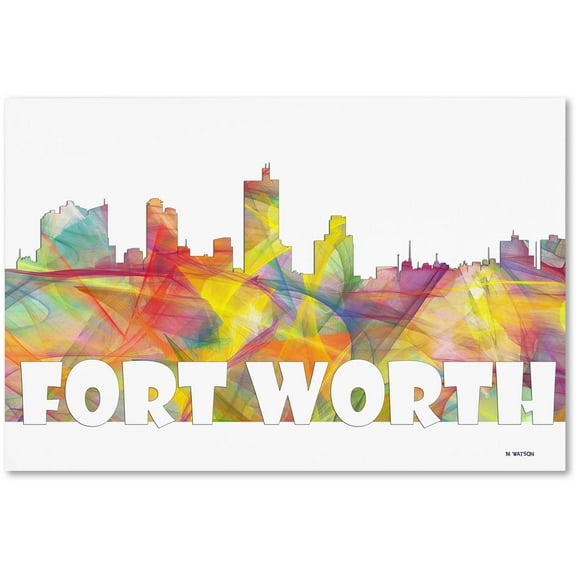 Trademark Fine Art 'Fort Worth Texas Skyline Mclr-2' Canvas Art by Marlene Watson