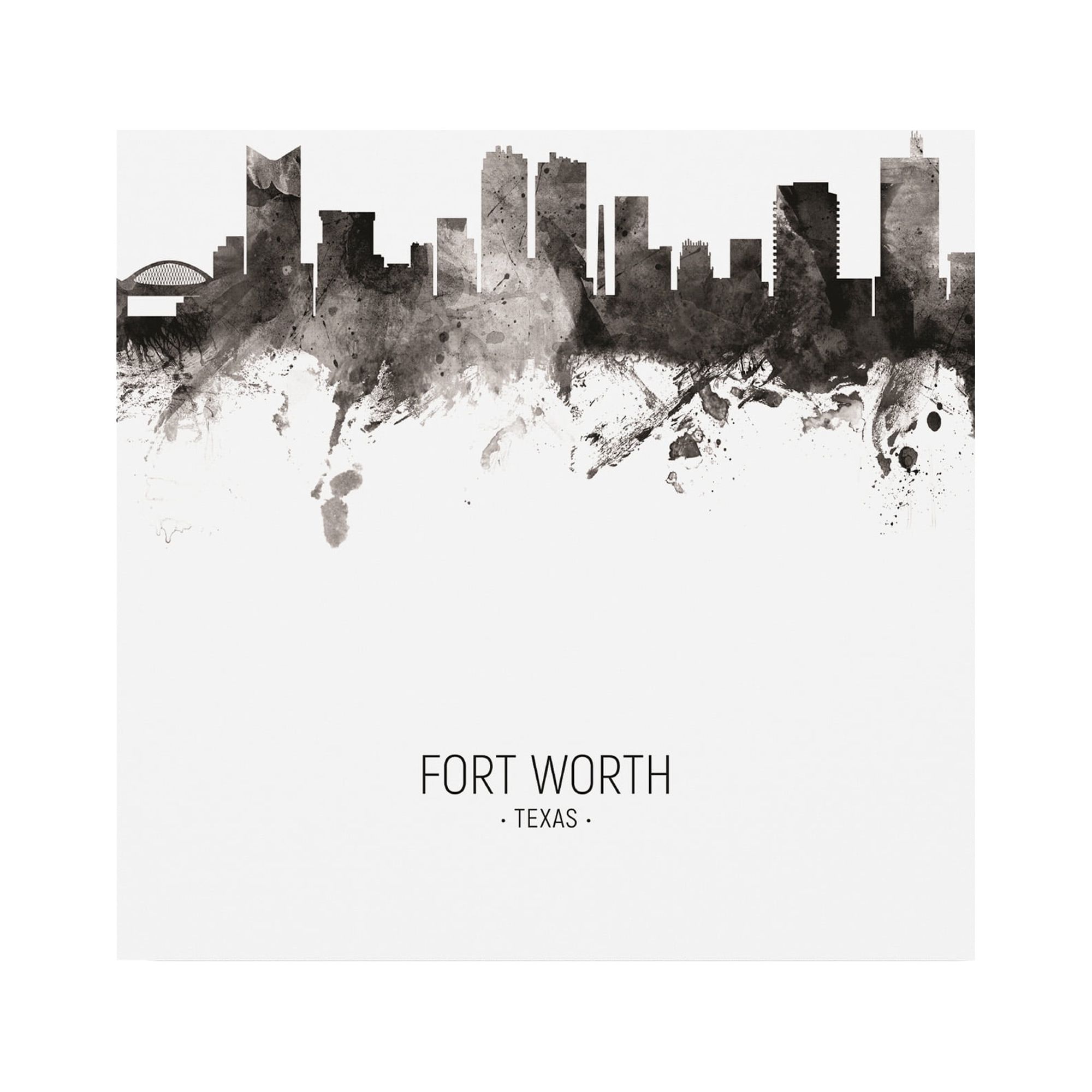 Trademark Fine Art 'Fort Worth Texas Skyline Portrait II' Canvas Art by