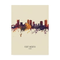 Trademark Fine Art 'Fort Worth Texas Skyline Portrait III' Canvas Art by Michael Tompsett