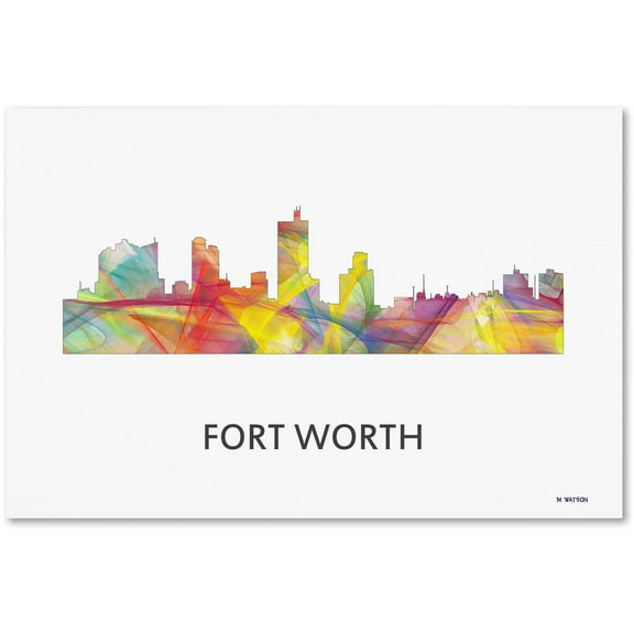 Trademark Fine Art 'Fort Worth Texas Skyline WB-1' Canvas Art by Marlene Watson
