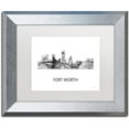 thumbnail image 1 of Trademark Fine Art 'Fort Worth Texas Skyline WB-BW' Canvas Art by Marlene Watson, White Matte, Silver Frame, 1 of 4