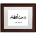 thumbnail image 1 of Trademark Fine Art 'Fort Worth Texas Skyline WB-BW' Canvas Art by Marlene Watson, White Matte, Wood Frame, 1 of 4