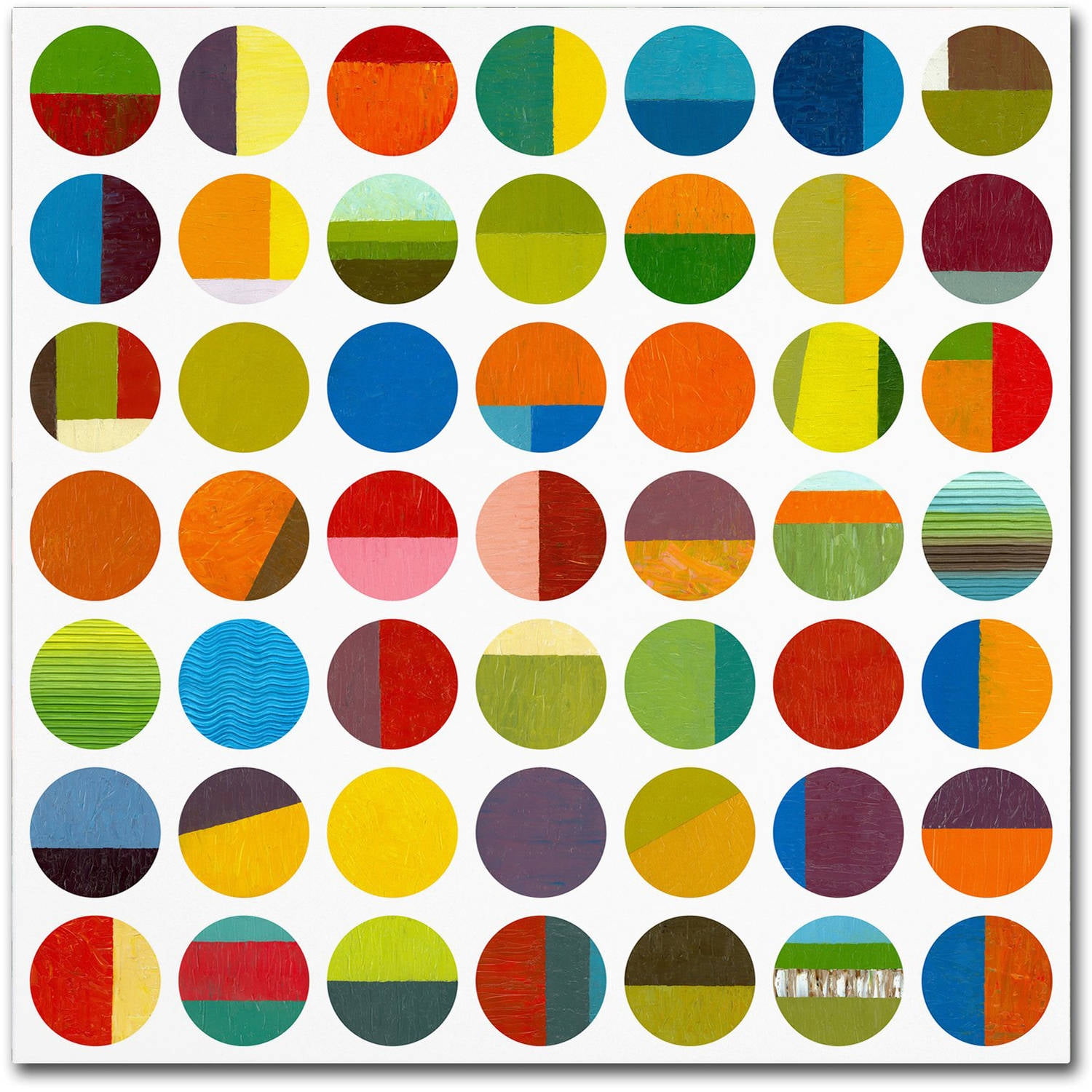 Trademark Fine Art "Forty Nine Circles" Canvas Art by Michelle Calkins
