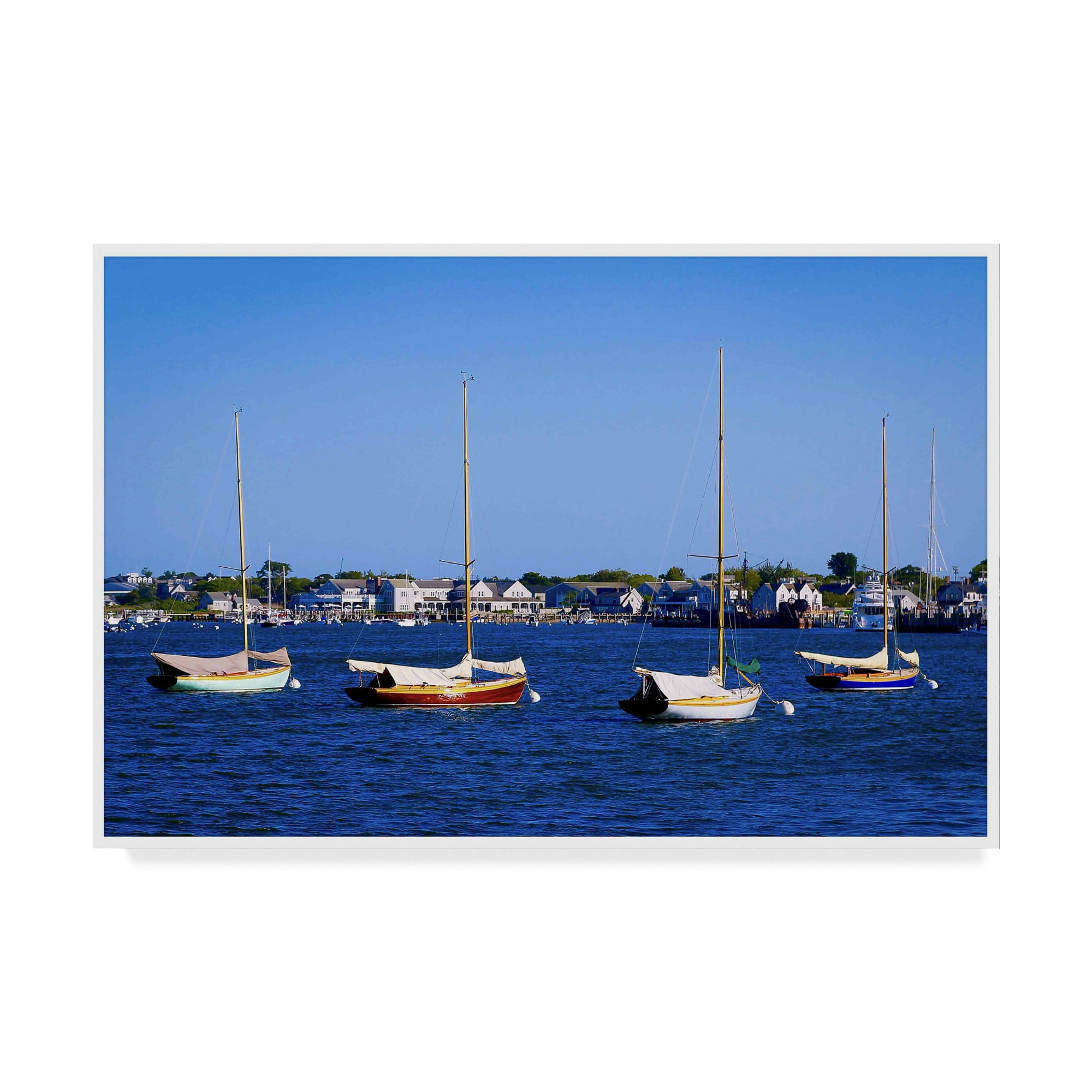 Trademark Fine Art 'Four Boats In Nantucket' Canvas Art by American School
