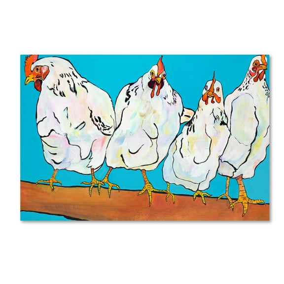 Trademark Fine Art 'Four Clucks' Canvas Art by Pat Saunders-White