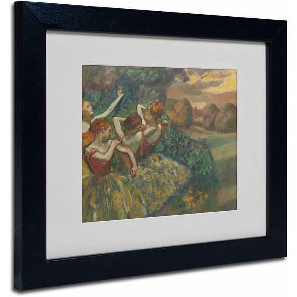 Trademark Fine Art "Four Dancers 1899" Canvas Art by Edgar Degas, Black Frame