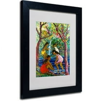 Trademark Fine Art "Four Girls In Maui" Canvas Art by Manor Shadian, Black Frame
