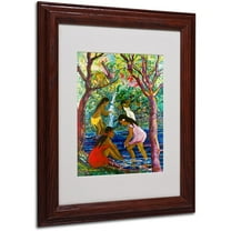 Trademark Fine Art "Four Girls In Maui" Canvas Art by Manor Shadian, Wood Frame