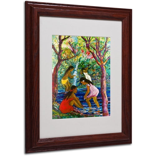 Trademark Fine Art "Four Girls In Maui" Canvas Art by Manor Shadian, Wood Frame