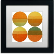 Trademark Fine Art "Four Suns" Canvas Art by Michelle Calkins, White Matte, Black Frame